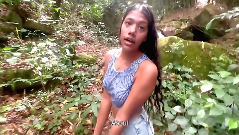 Indian brunette fucked in the woods in hot outdoor scene