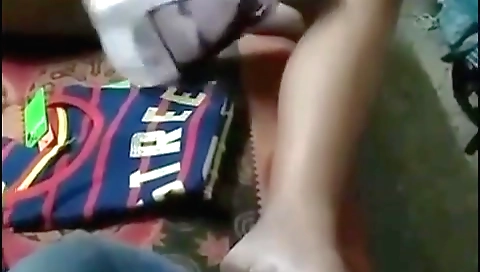 Busty indian brunette with big tits enjoys herself