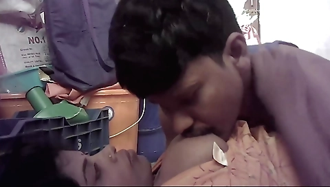Indian wife kissing with her big boobs in webcam video