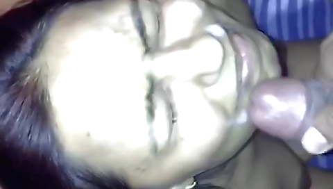 Sexy Indian busty MILF cummaged facial from my own amateur video