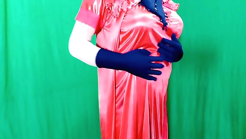 Indian amateur solo female with a sexy night dress