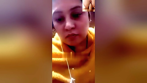 Sexy brunette shows her beautiful body in webcam video