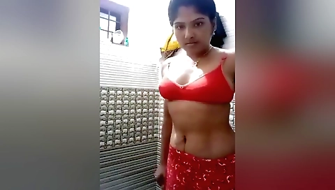 Indian girl in a bikini towel showing off her tits and body
