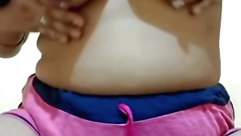 Amateur brunette girl with big tits shows off on webcam
