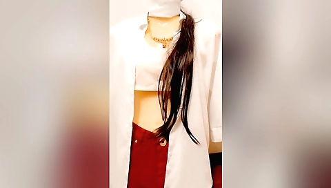 Hot brunette with big tits fucks a dick in the office