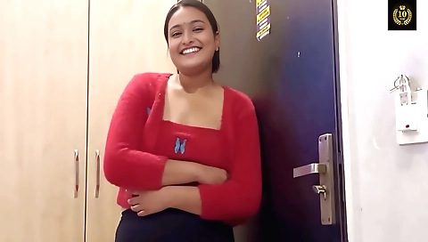 Busty brunette amateur girl in indian stepdad's bedroom