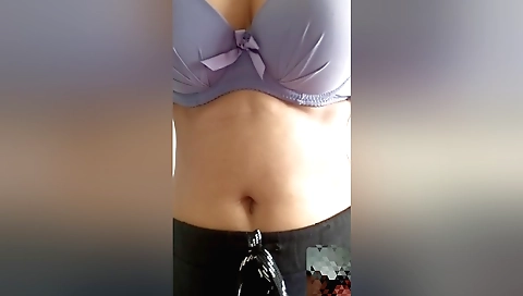 Hot teen 18+ girl shows her body in her favorite outfit
