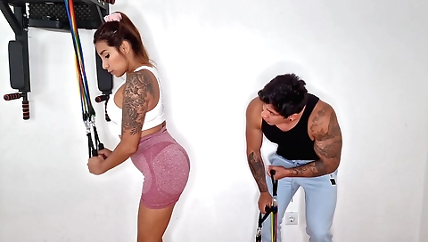 Indian redhead with tattooed face gets her ass fucked