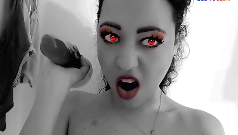 Halloween vampire sex video with brunette vampire porn video
