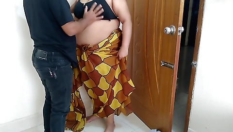 Tamil aunt gets fucked by her stepson in the kitchen