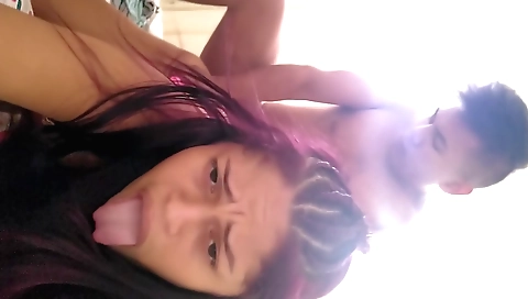 Indian step fantasy girl is sucking her black lover's cock
