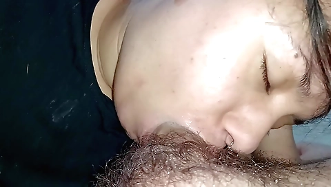 Indian girl deep throats big dick and gets deepthroat