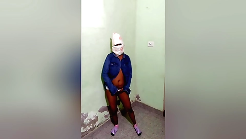 Indian solo dancing in her underwear in the living room