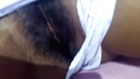 Indian hairy female shows off her body at her studio