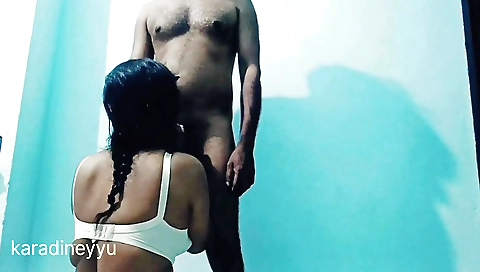 Indian webcam clip with a girl sucking stepdad's hard dick