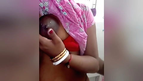Indian bawdy woman enjoys some of her husband's fun