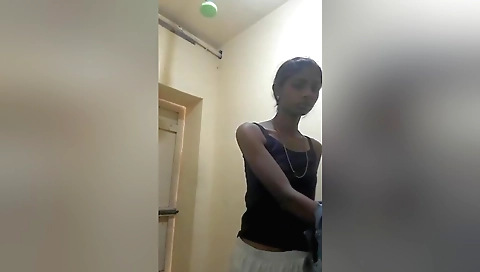 Horny indian solo girl with hairy pussy in a naked film