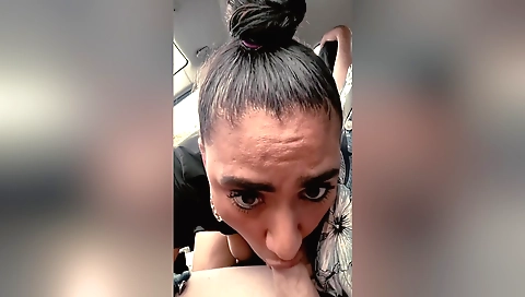 Indian man sucks a hot brunette in a blowjob pov video