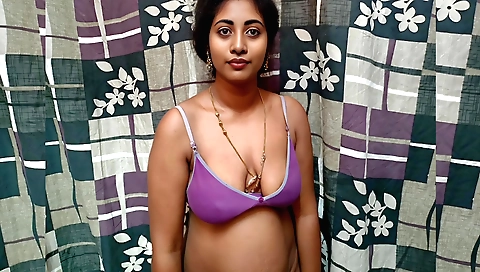 Indian solo female gets nude on the bed in her room