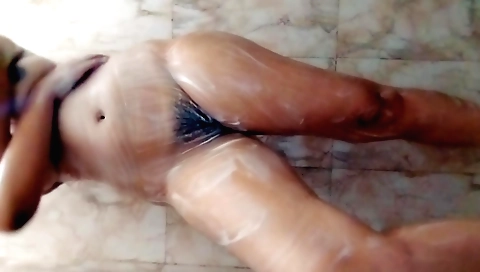 Hairy indian girl fucks herself with her naked body