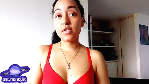Sexy brunette with a big natural tits and a nice pink pussy