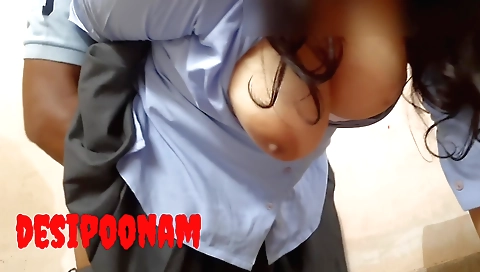 Indian brunette gets fucked from behind and from above