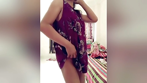 Indian slut in her bathroom gets fucked from behind