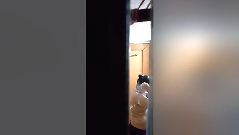 Indian bhabhi bathing in a hot room in the bathroom