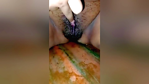 Indian guy has his hairy pussy fucked in a fetish video