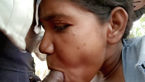 Indian brunette with hairy pussy in the jungle outdoors