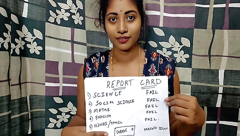 Indian stepdaughter gets report card turned around and fucked