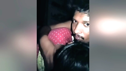 Indian wife with big tits and ass sucks husband's penis