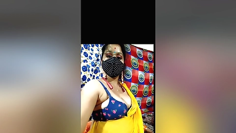 Stunning brunette indian girl with large tits enjoys sex