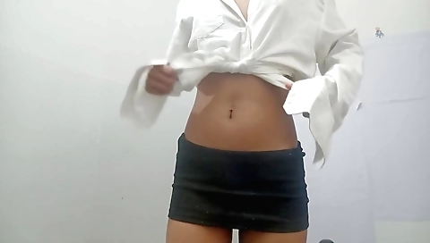 Indian teen masturbating in a bed in her sexy lingerie
