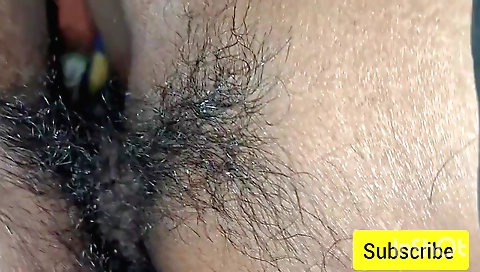 Indian babe with a hairy bush gets fucked on the couch